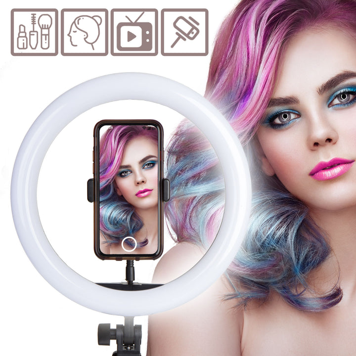 USB Ring Light With Tripod Stand 10 inch Dimmable Multi Adaptable With Smartphone Adapter Hakutatz