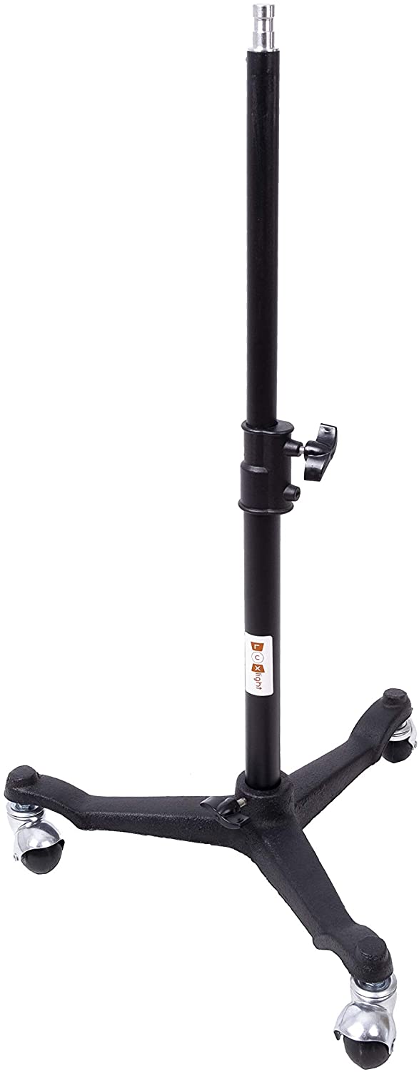 Iron Wheeled Floor Stand & Adjustable Shaft | Rolling Castors 70cm Height Wheeled