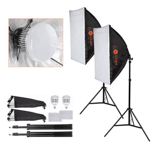 InstaLight Softbox Studio Lighting Kits | 5000lm LED Bulbs | Photography & Video