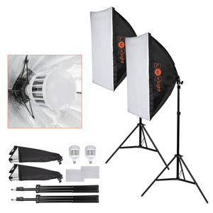 Softbox Lighting Kit | 6600lm 94 CRI LED Bulbs | Photography Studio & Video